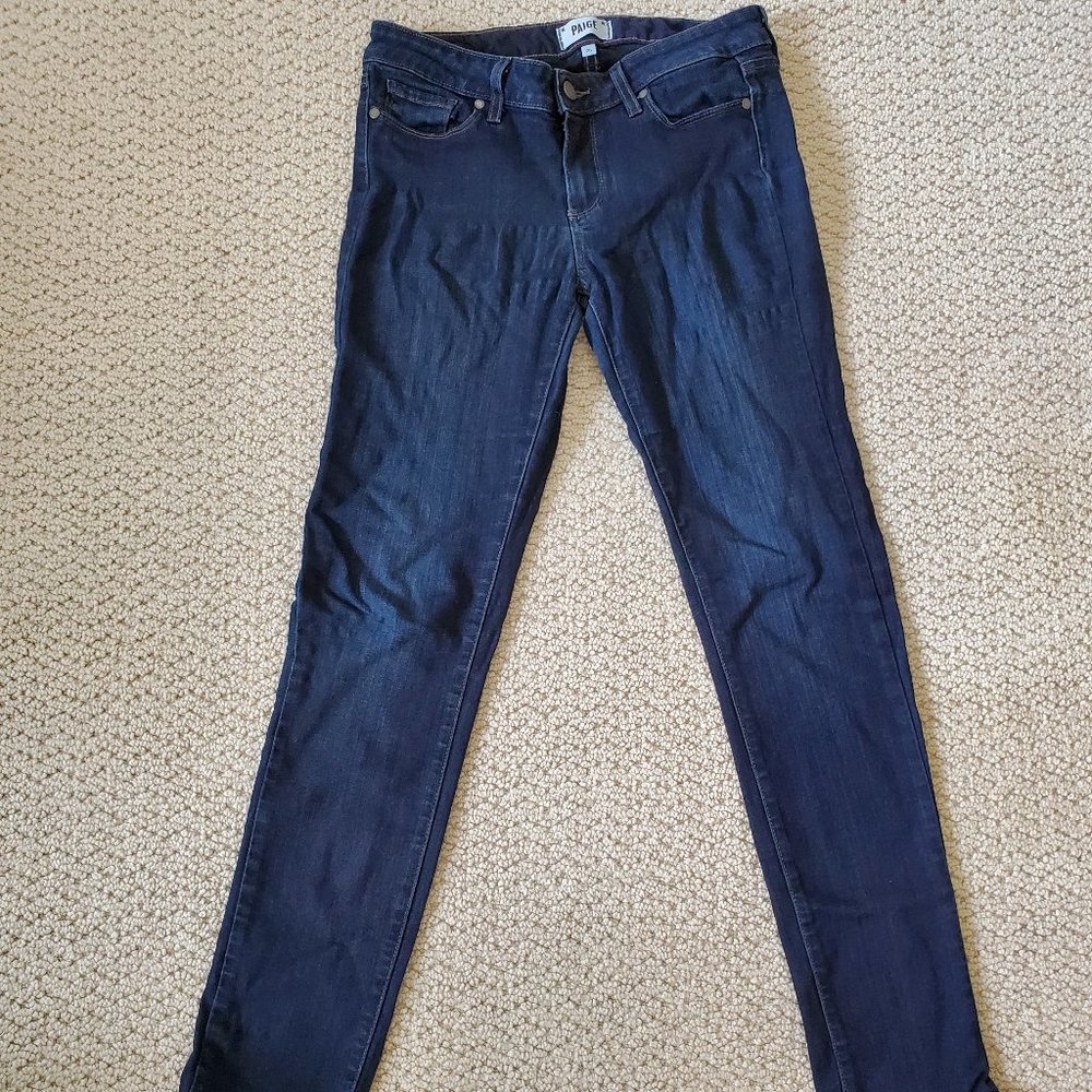 Paige Skyline Skinny Jeans Stretch Women's Dark